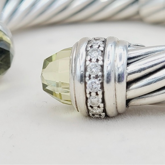 David Yurman 10mm Cable Bracelet With Lemon Citrine and Diamonds - Picture 10 of 11